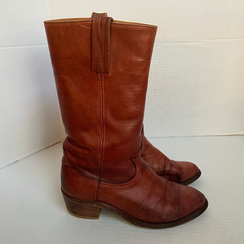 Frye Cowboy Boots Mens Leather Shoes Brown Rodeo Western Missing Size Fits 9.5